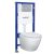 Delos White Duofix Delta Chr fehér perem nélküli fali WC szett, falba építhető wc tartállyal, nyomólappal, wc ülőkével
