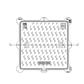   öntöttvas fedlap URBAN négyzetes kerettel 690x690 Hext.40 PL.600x600 B125 (EC7070B)