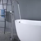 Leziter Tia kétkaros szabadon álló kádtöltő csaptelep zuhanyszettel, króm