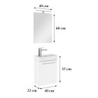 Fantastic fürdőszoba bútor Melanie tükörrel, fehér színben