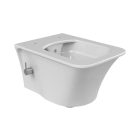 CeraStyle Ibiza matt fehér perem nélküli mély öblítésű szögletes fali WC, tető nélkül, integrált bidé funkcióval