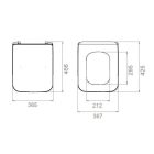 CeraStyle Ibiza matt fekete perem nélküli mély öblítésű szögletes fali WC, tetővel, integrált bidé funkcióval