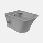 CeraStyle Ibiza matt szürke perem nélküli mély öblítésű szögletes fali WC, tető nélkül, integrált bidé funkcióval