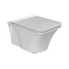 CeraStyle IBIZA matt fehér perem nélküli mély öblítésű szögletes fali WC, tető nélkül