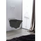 CeraStyle IBIZA fekete fali WC szögletes - mély öblítés - perem nélküli