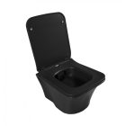 CeraStyle IBIZA fekete fali WC szögletes - mély öblítés - perem nélküli