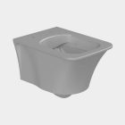 CeraStyle IBIZA matt szürke perem nélküli mély öblítésű szögletes fali WC, tető nélkül