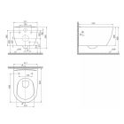 CeraStyle CITY matt szürke perem nélküli mély öblítésű íves fali WC, tető nélkül, integrált bidé funkcióval