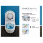 CeraStyle CITY matt szürke perem nélküli mély öblítésű íves fali WC, tető nélkül, integrált bidé funkcióval