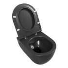 CeraStyle CITY porcelán fekete fali WC - perem nélküli - rejtett szerelésű - mély öblítésű
