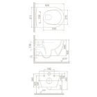 CeraStyle CITY porcelán fekete fali WC - perem nélküli - rejtett szerelésű - mély öblítésű