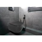 CeraStyle CITY porcelán fekete fali WC - perem nélküli - rejtett szerelésű - mély öblítésű