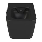 Cerastyle Hera matt fekete perem nélküli mély öblítésű szögletes fali wc, tető nélkül, integrált bidé funkcióval