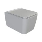 Cerastyle Hera matt szürke perem nélküli mély öblítésű szögletes fali wc, tetővel, integrált bidé funkcióval