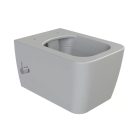 Cerastyle Hera matt szürke perem nélküli mély öblítésű szögletes fali wc, tető nélkül, integrált bidé funkcióval