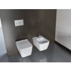 Cerastyle Hera MATT fehér perem nélküli mély öblítésű szögletes fali wc, tetővel