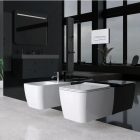 Cerastyle Hera MATT fehér perem nélküli mély öblítésű szögletes fali wc, tető nélkül