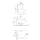 Cerastyle Hera MATT Fekete perem nélküli mély öblítésű szögletes fali wc, tető nélkül