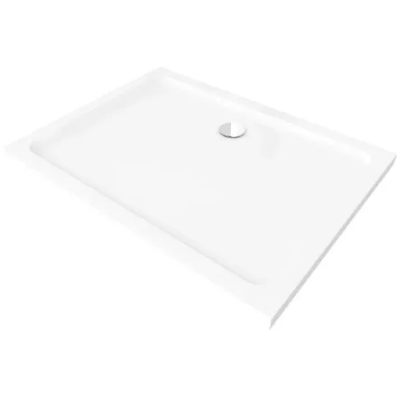 Slim szögletes alacsony akril zuhanytálca króm szifonnal 70x80 cm, 5 cm magas