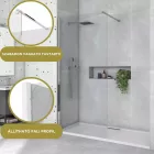 Arlo Walk-In Nano 100x200 cm, univerzális króm zuhanyfal 8 mm vastag vízlepergető biztonsági üveggel