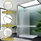 Arlo Matt Walk-In zuhanyal 8 mm vastag vízlepergető biztonsági matt üveggel, 200 cm magas, króm profillal és távtartóval