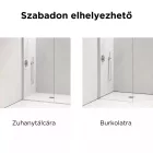 Arlo Matt Walk-In zuhanyal 8 mm vastag vízlepergető biztonsági matt üveggel, 200 cm magas, króm profillal és távtartóval
