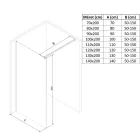 Arlo Matt Walk-In zuhanyal 8 mm vastag vízlepergető biztonsági matt üveggel, 200 cm magas, króm profillal és távtartóval