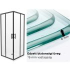 Elio Black 80X80 cm íves két tolóajtós zuhanykabin 6 mm vízlepergető biztonsági üveggel, fekete elemekkel, 190 cm magas