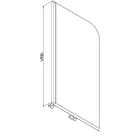 Leo 70x140 cm 1 szárnyú kádparaván, 5 mm vízlepergető üveg, króm