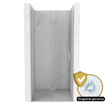 Porto 100 cm széles összecsukható zuhanyajtó 6 mm vastag vízlepergető biztonsági üveggel, 195 cm magas