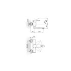 Cseke Kubo króm egykaros fali kerámiabetétes mosogató csaptelep 200 mm kifolyóval