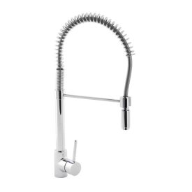   Cseke ZERRO króm álló egykaros kerámiabetétes mosogató csaptelep rugós kifolyóval