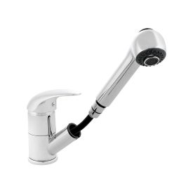   Cseke KING króm álló egykaros kerámiabetétes Mosogató csaptelep kihúzható gégecsővel