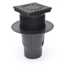   KÜLTÉRI VÍZNYELŐ, ÖNTÖTTVAS RÁCCSAL, 110 MM-ES FÜGGŐLEGES ELFOLYÁS