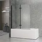 Leziter Alor 120x140 cm 2 szárnyú kádparaván, 6 mm üveg, matt fekete