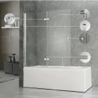 Leziter Alor 120x140 cm 2 szárnyú kádparaván, 6 mm üveg, matt fekete