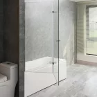 Leziter Alor 122x140 cm 2 szárnyú kádparaván, 6 mm üveg, króm