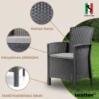 Lima műrattan karfás szék grafit