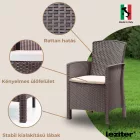 Lima műrattan karfás szék taupe