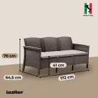 Venus Large 7 személyes kerti bútor garnitúra barna