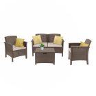 Venus 4 személyes kerti bútor garnitúra Barna színben