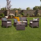 Venus 4 személyes kerti bútor garnitúra Barna színben