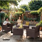 Venus 4 személyes kerti bútor garnitúra Barna színben