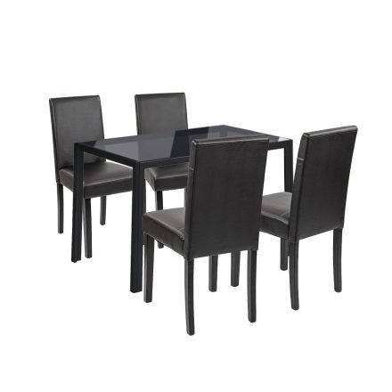 Karen 4+1 étkező garnitúra fekete-fekete
