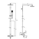 Zegor LEB16-A123YB fekete kádtöltős zuhanyrendszer, szögletes alakú esőztetővel és zuhanyfejjel