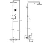 Zegor LEB16-A123 króm kádtöltős zuhanyrendszer, szögletes alakú esőztetővel és zuhanyfejjel