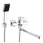 Zegor króm fali egykaros kerámiabetétes kád és mosdó töltő csaptelep, zuhanyszettel LEB7-B123