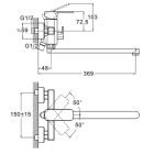 Zegor króm fali egykaros kerámiabetétes kád és mosdó töltő csaptelep, zuhanyszettel LEB7-B123
