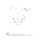 Lecico Amalphi 60 cm széles falra szerelhető fehér kerámia mosdókagyló