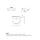 Lecico Amalphi 65 cm széles falra szerelhető fehér kerámia mosdókagyló